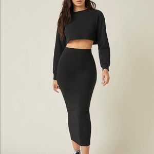 Fitted Cotton Pencil Skirt